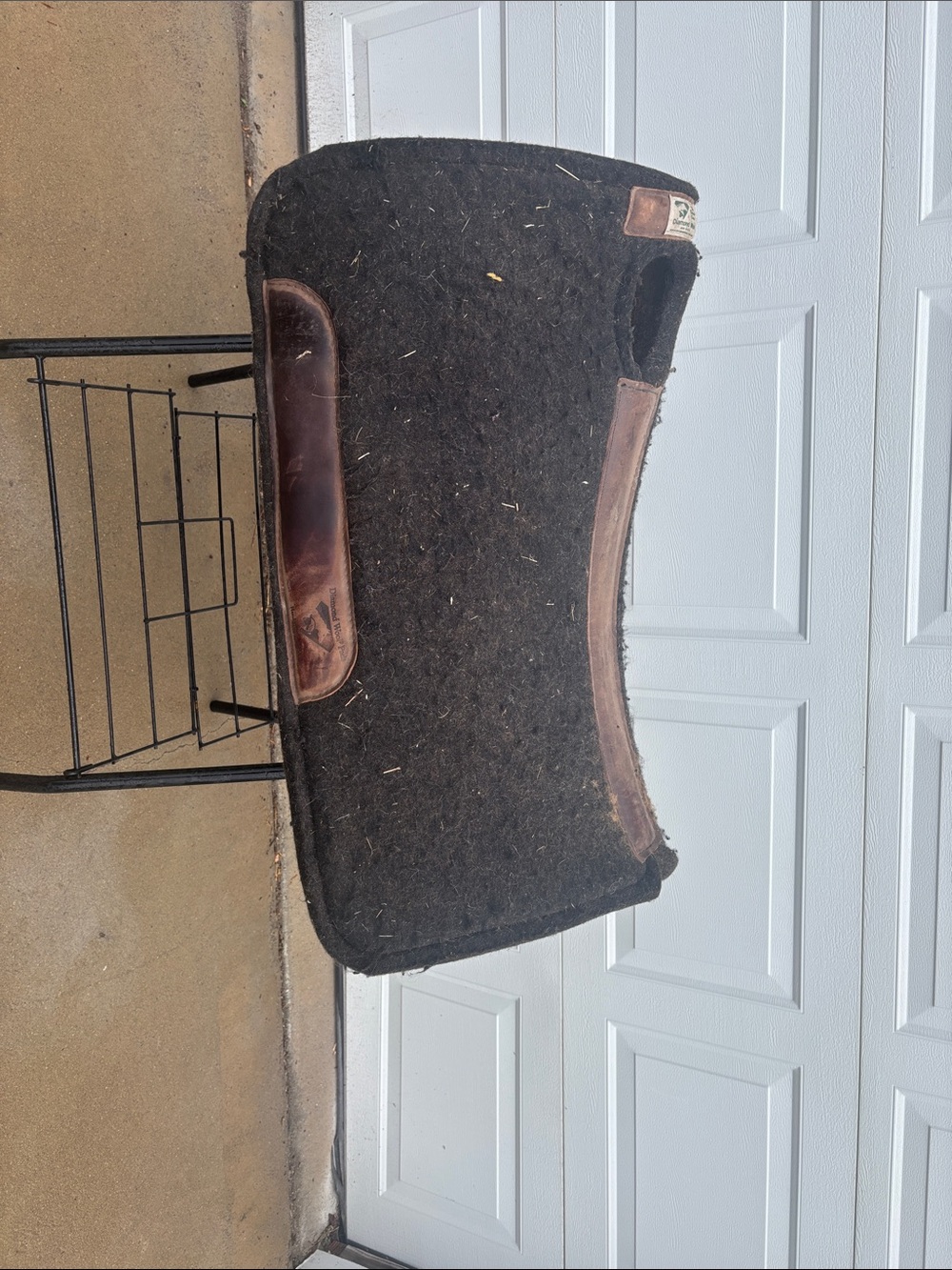 Diamond Wool  Dark Brown Wool Felt Saddle Pad with Leather Panels